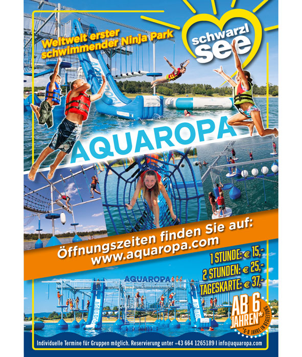 Vorbeikommen und einen 5€ Gutschein für den Aquapark am Schwarzlsee mitnehmen: 